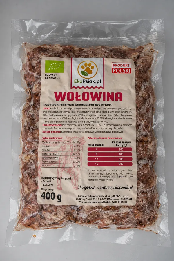 Opakowanie EkoPsiak – Wołowina, 400 g